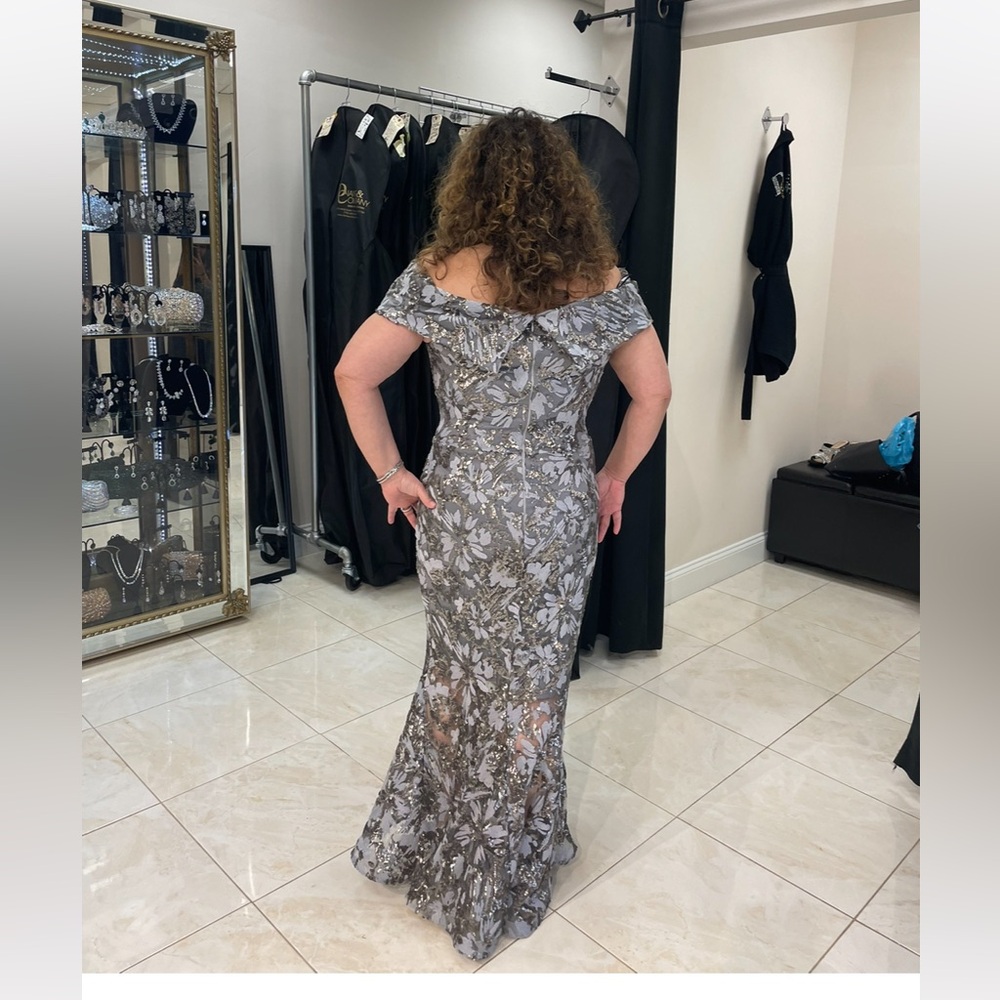 Nicole Bakti Silver Gown size 12 - Picture 6 of 6